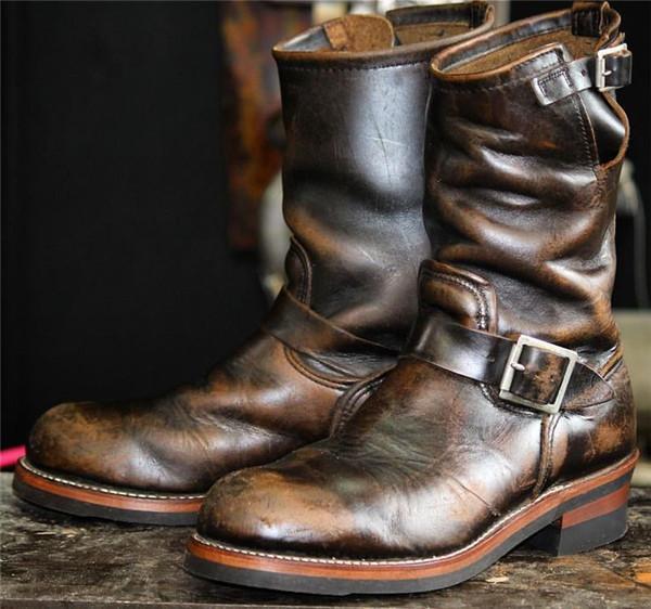 retro leather boots