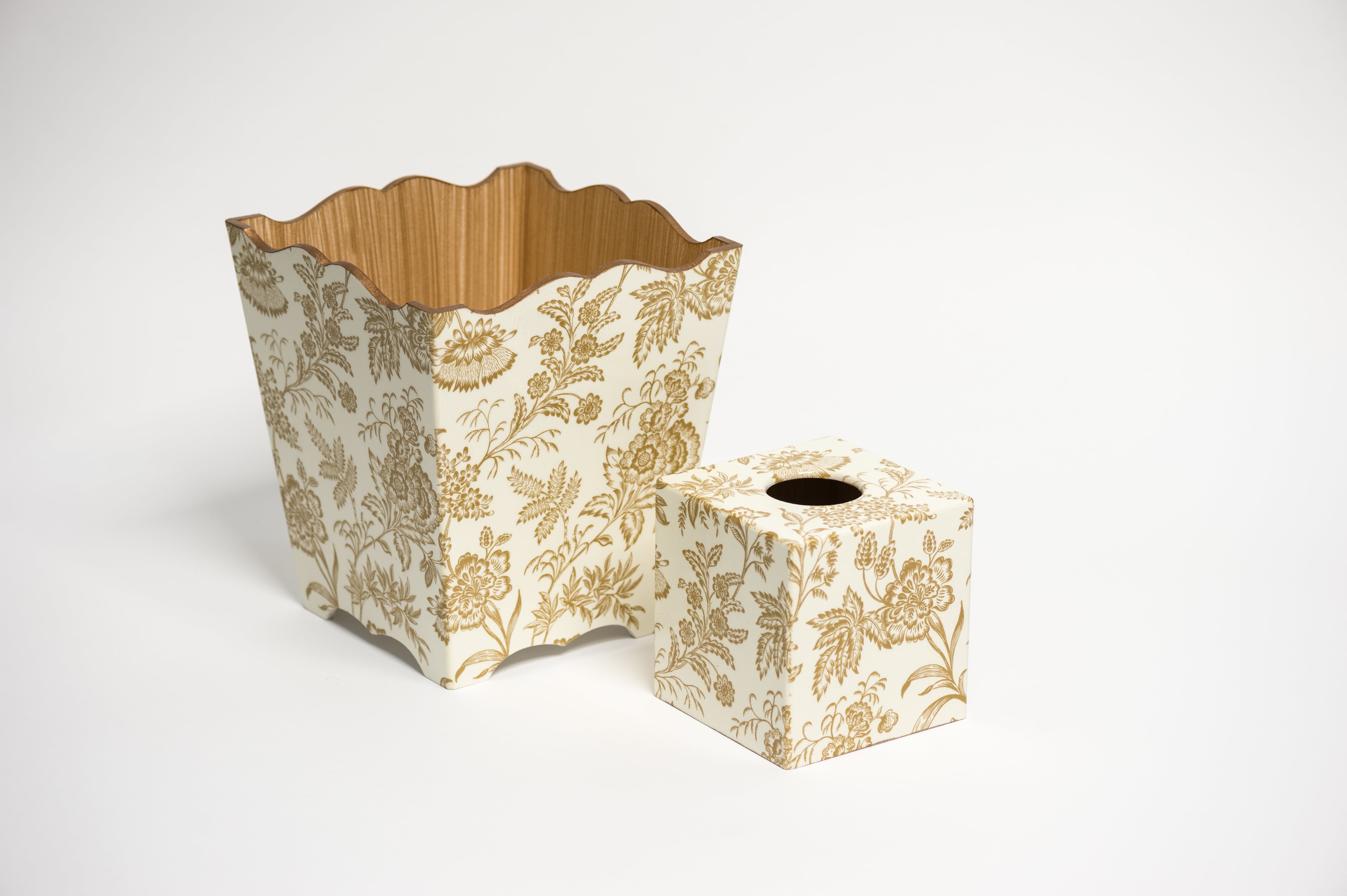 gold tissue box cover