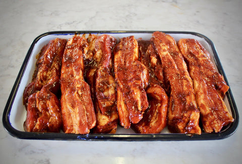 BBQ pork belly strips