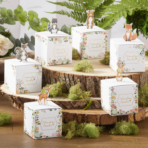 A Pink Woodland Baby Shower - Cardstock Favor Boxes