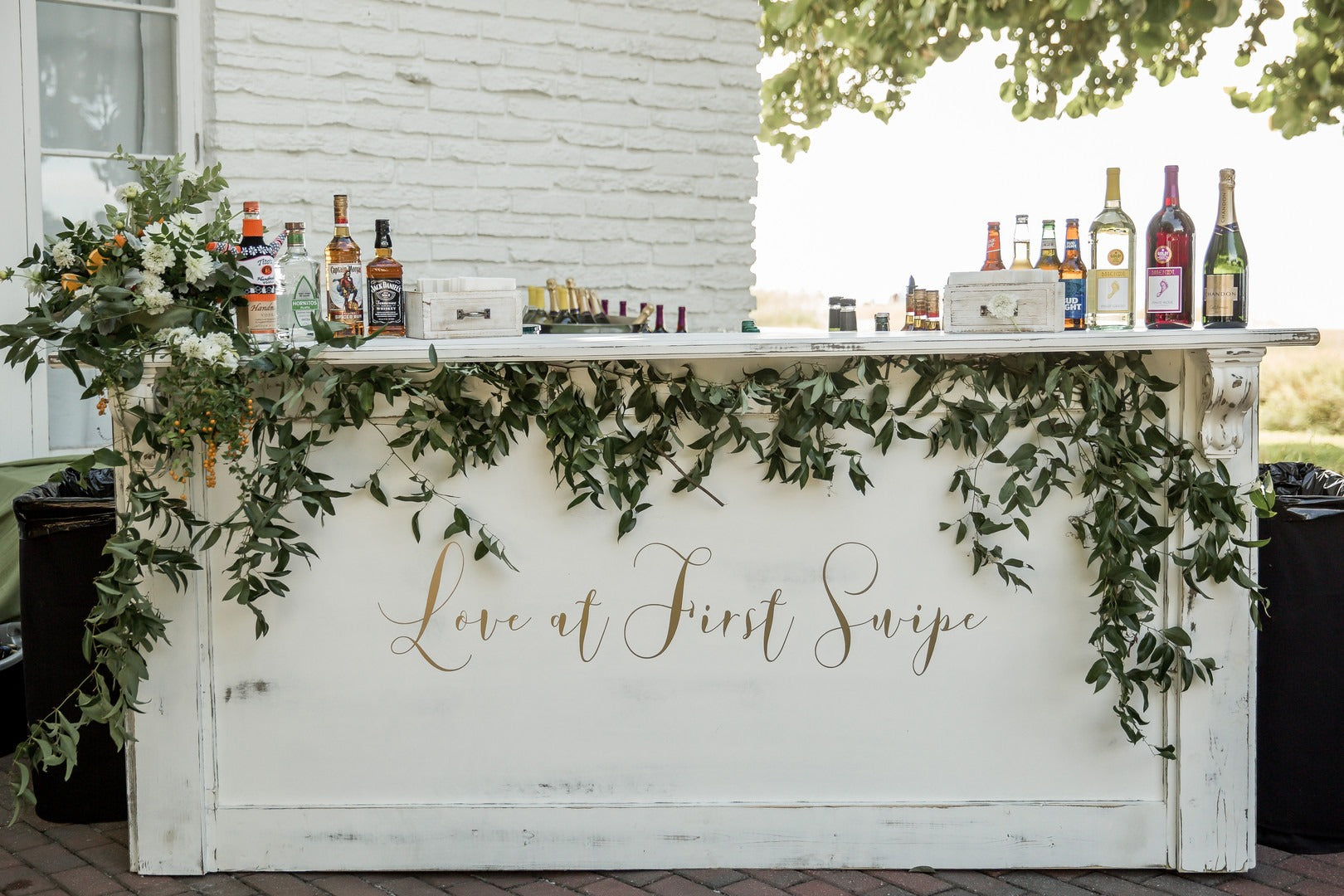 Wedding Bar | A Minimalist Orange & Sage Wedding | Kate Aspen