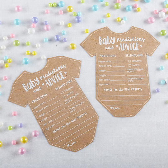 Baby Shower Prediction Cards Keepsake New Mum To Be Boy Girl Unisex Design  Grey