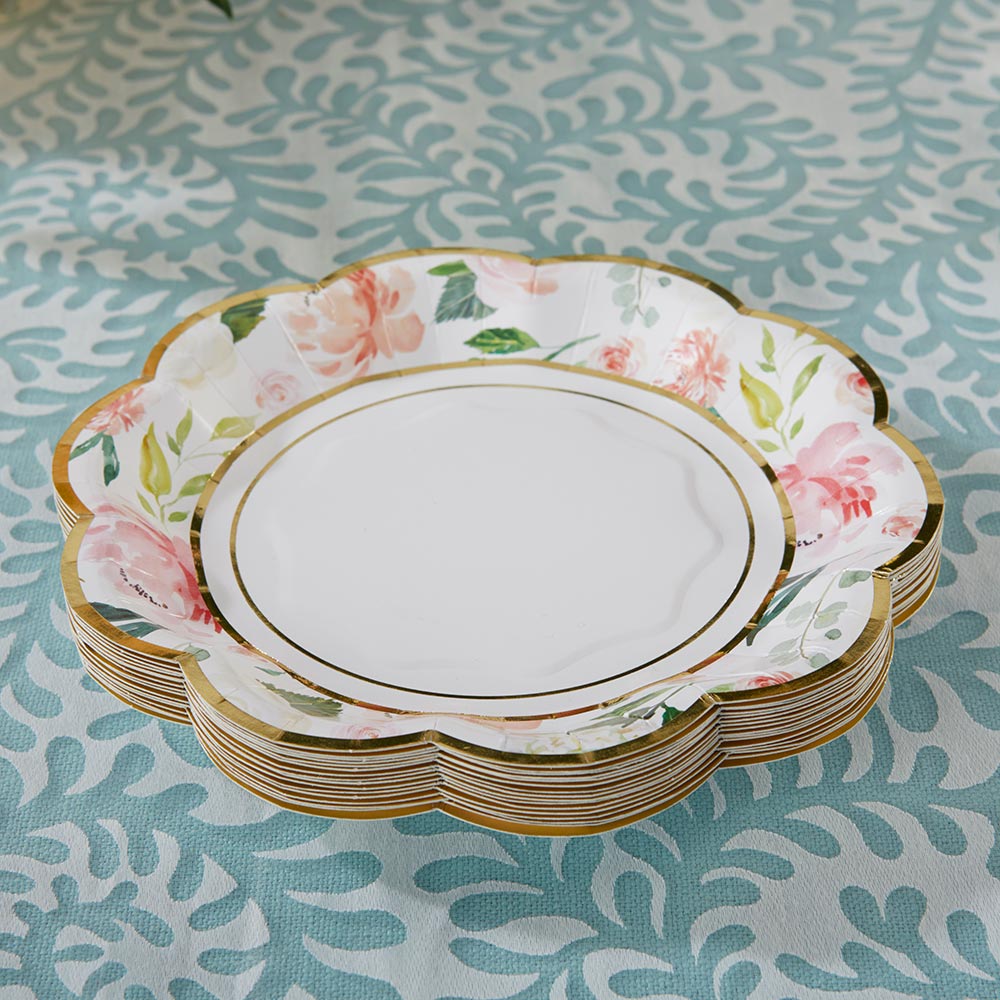 Floral 7 In Paper Plates Set Of 16 Kate Aspen 0069