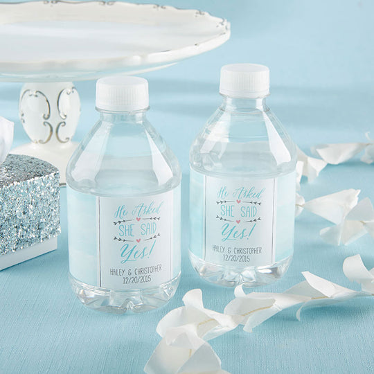 25 Custom Water Bottle Labels, Tropical Wedding Water Bottle Labels