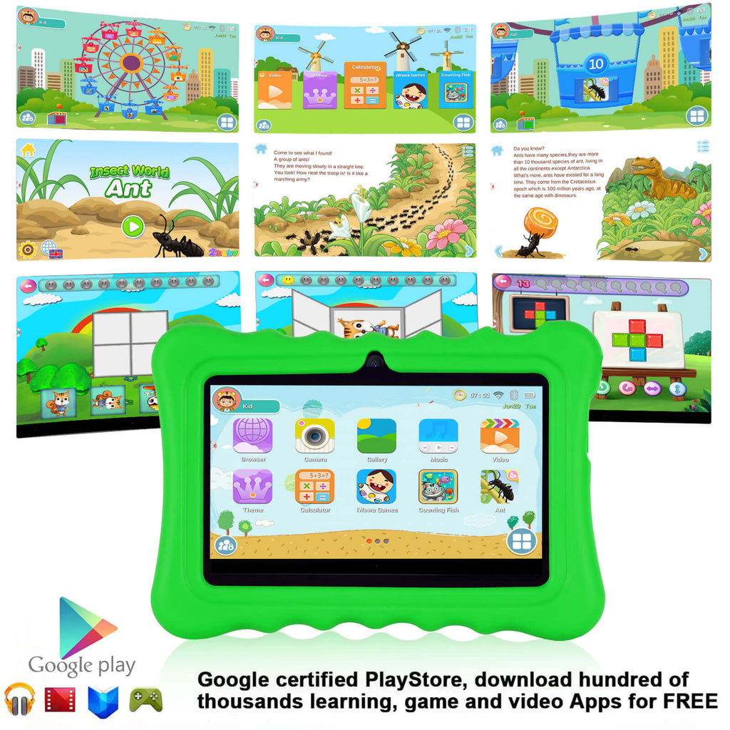 Green children's tablet