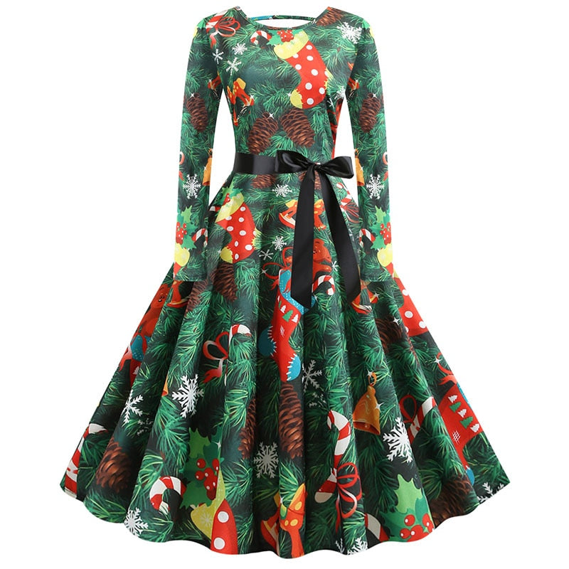 Holiday Print Vintage Dresses and Underskirts