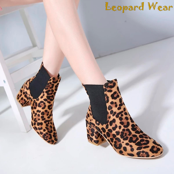 womens leopard print chelsea boots