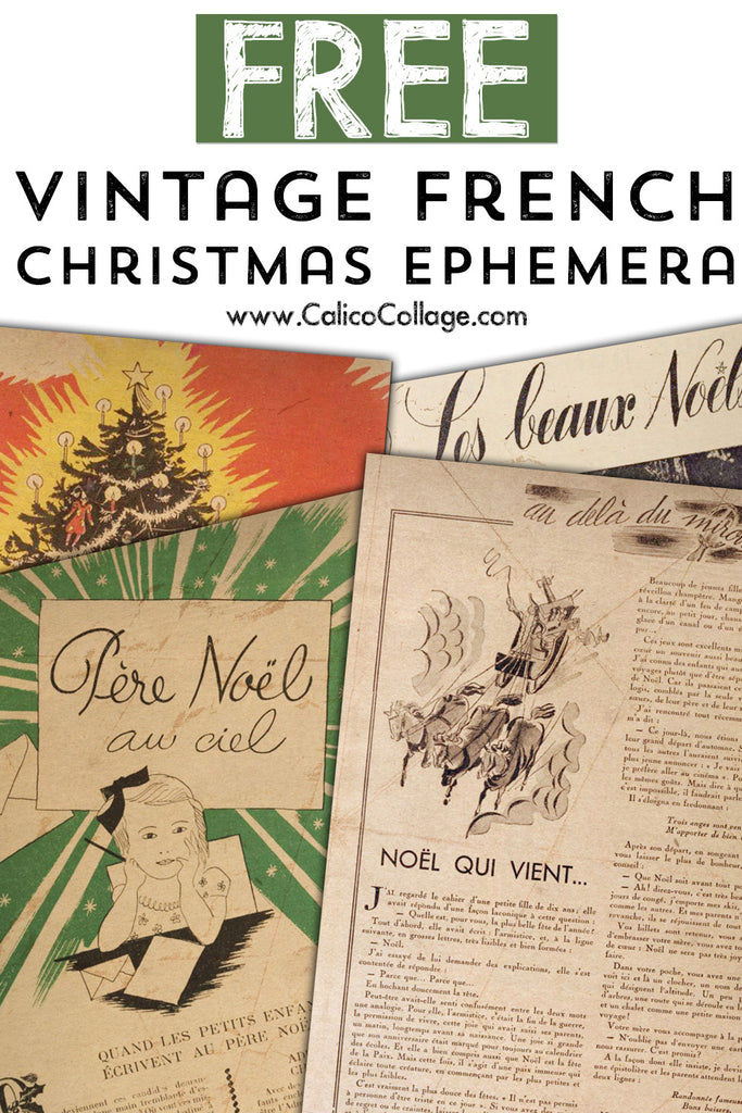 Free Printable Vintage French Christmas Ephemera
