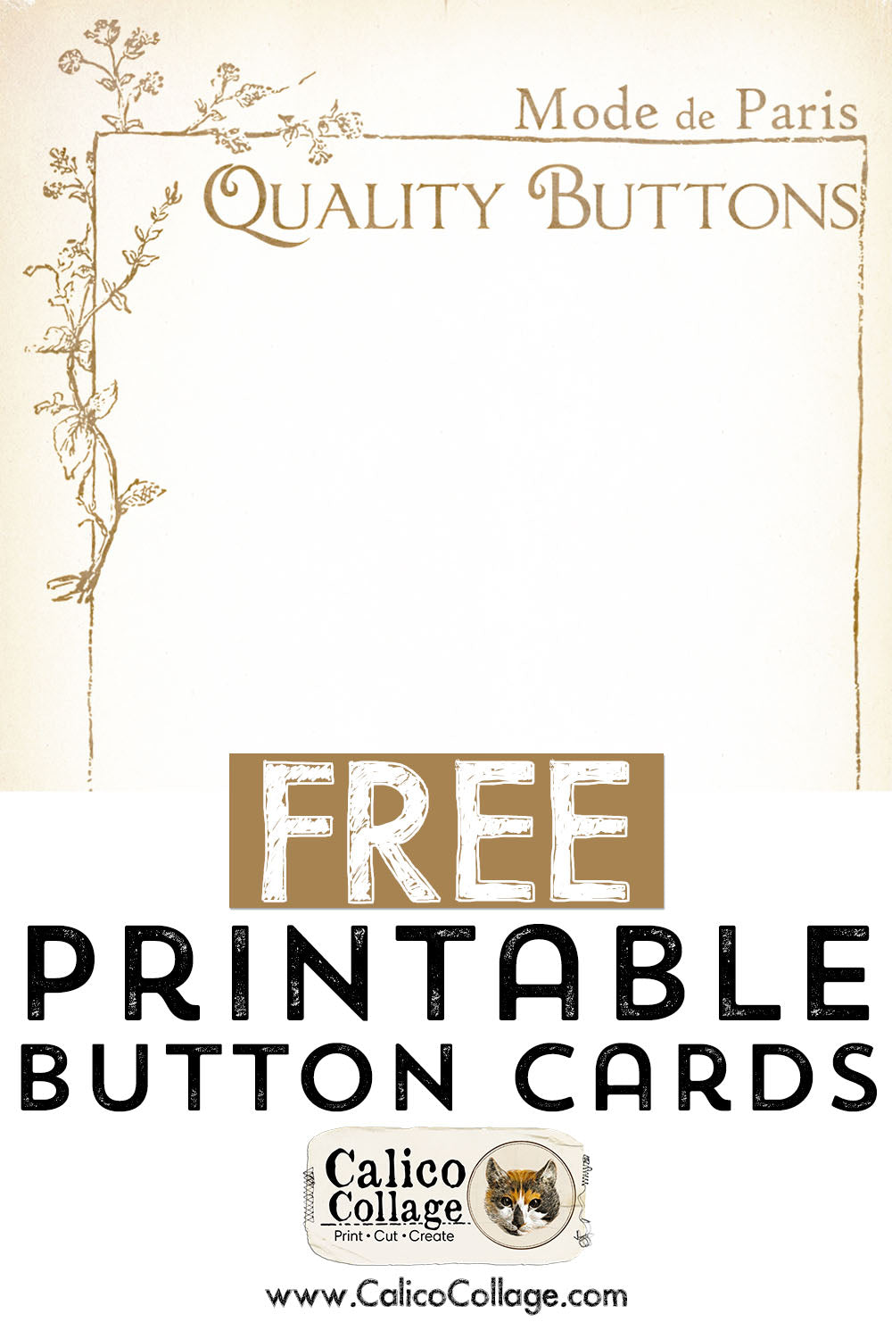 Junk Journal Printable Button Cards