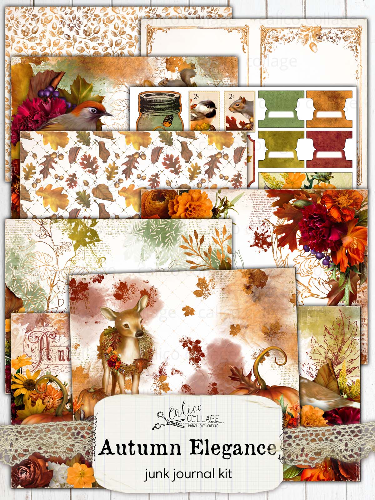 Autumn Junk Journal Printable, Autumn Fields