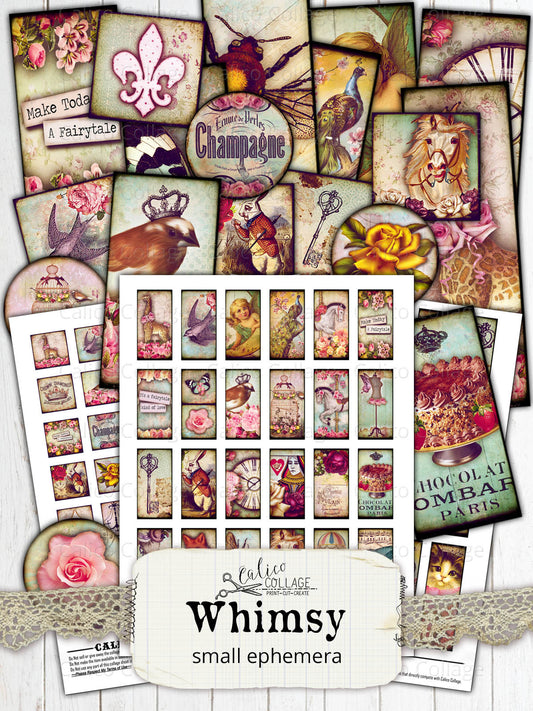 Vintage Bits Digital Collage Sheets, Small Ephemera Pack – CalicoCollage