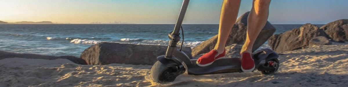 cheap electric scooter on the beach