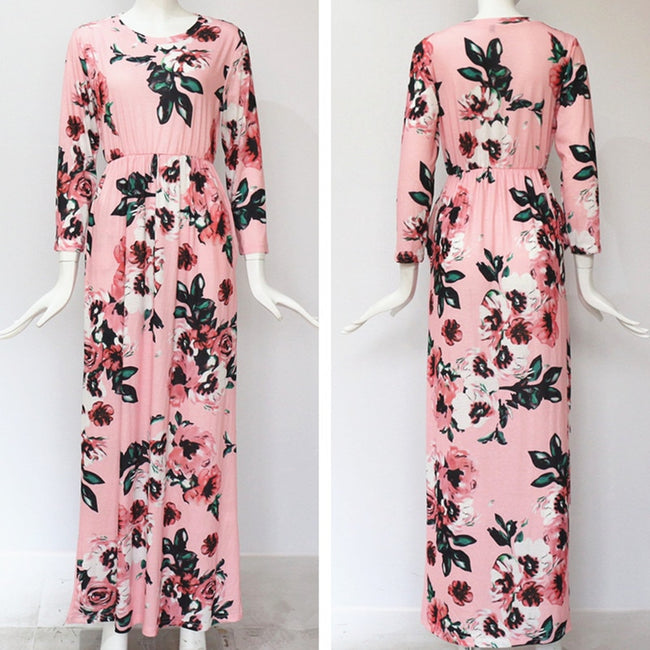 mid sleeve maxi dress