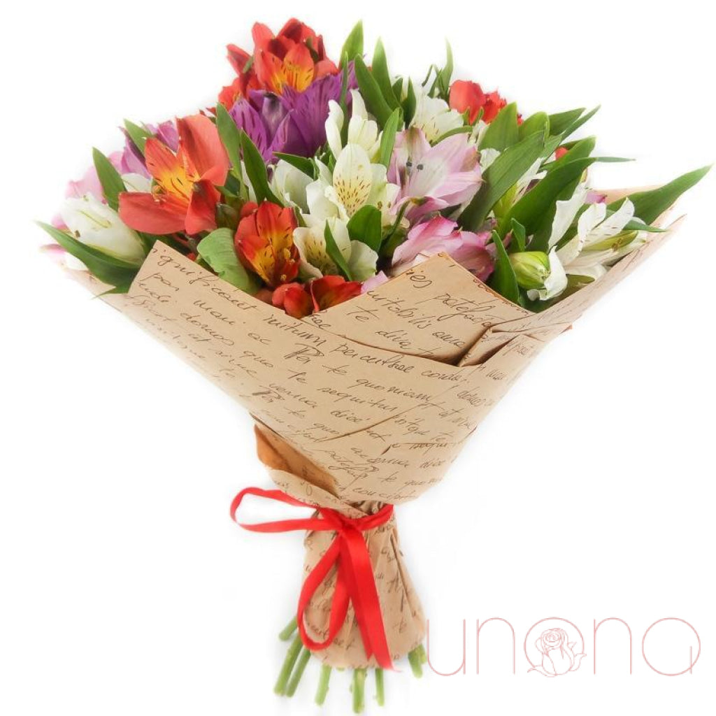 Alstroemerias Bouquet - red / regular: fresh, quality flowers