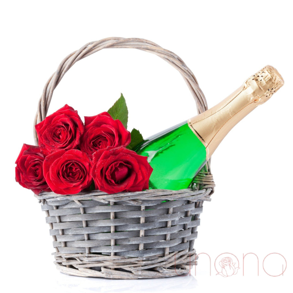 Celebrate Love Gift Basket - local champagne