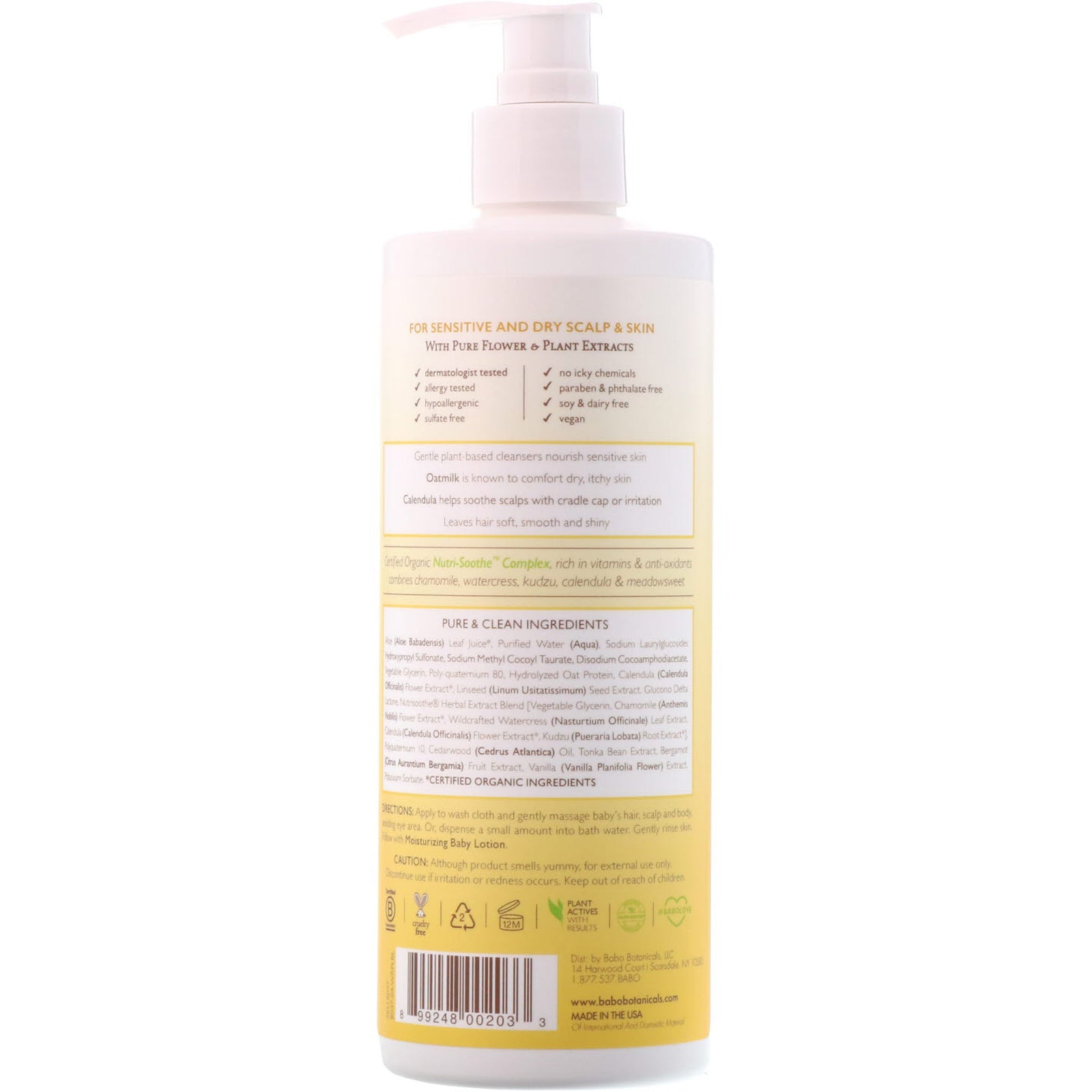 babo botanicals moisturizing baby shampoo wash