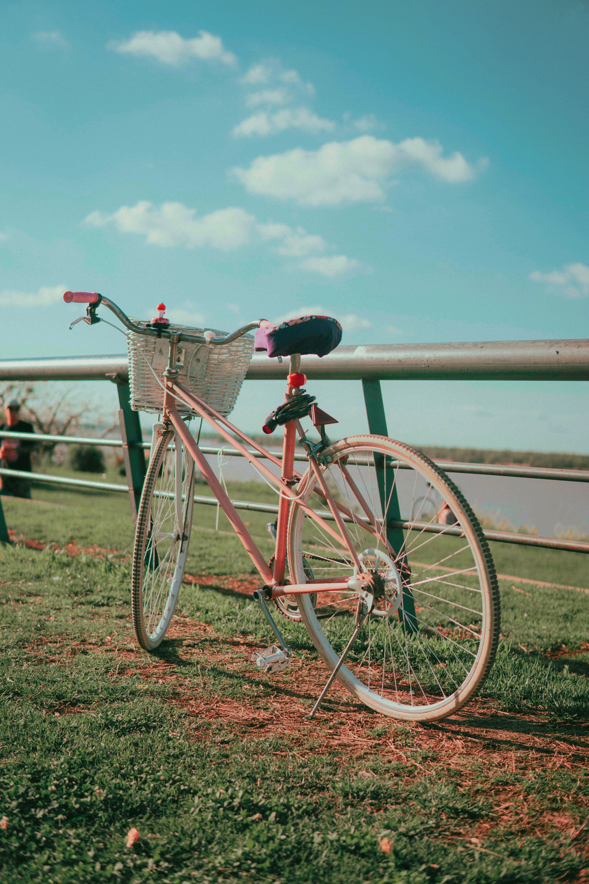 Bike against fence