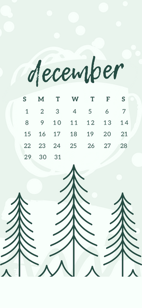 December 2019 Calendar iPhone 11 Wallpaper
