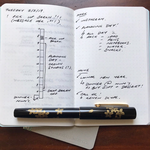 Daily spread pocket notebook bullet journal planner