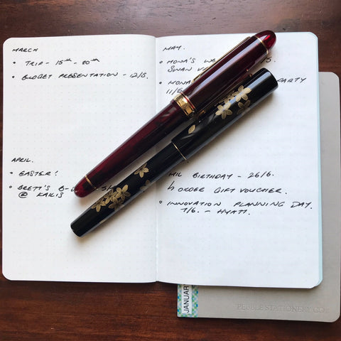 Future log in a Pocket Notebook bullet journal/planner