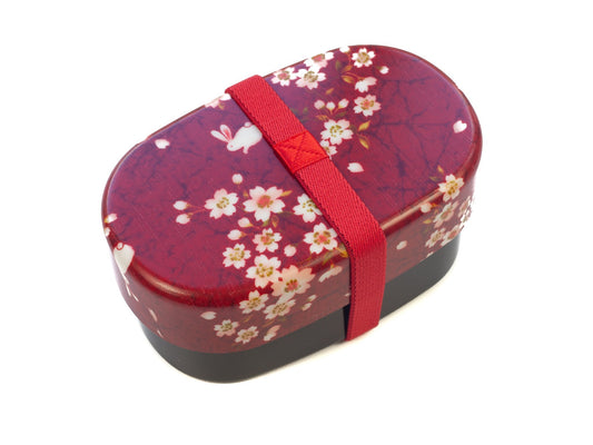 Sakura Rabbit Slim Compact Bento Box | Pink