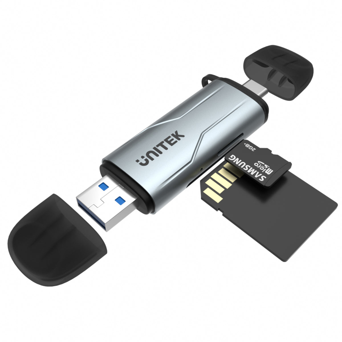 Lecteur de Carte SD et Micro-SD USB Taux de transfert 5Gbps U3062 Gris