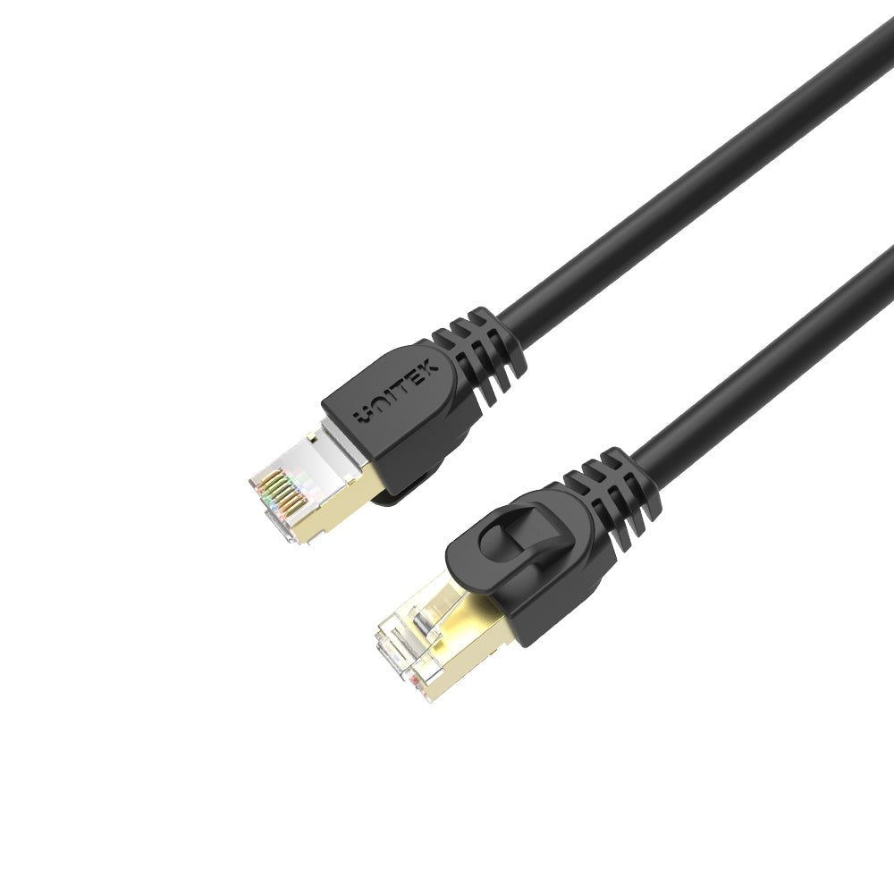 Câble d'extension RJ45 / LAN Cat.6 SSTP couleur noir et longueur 1m