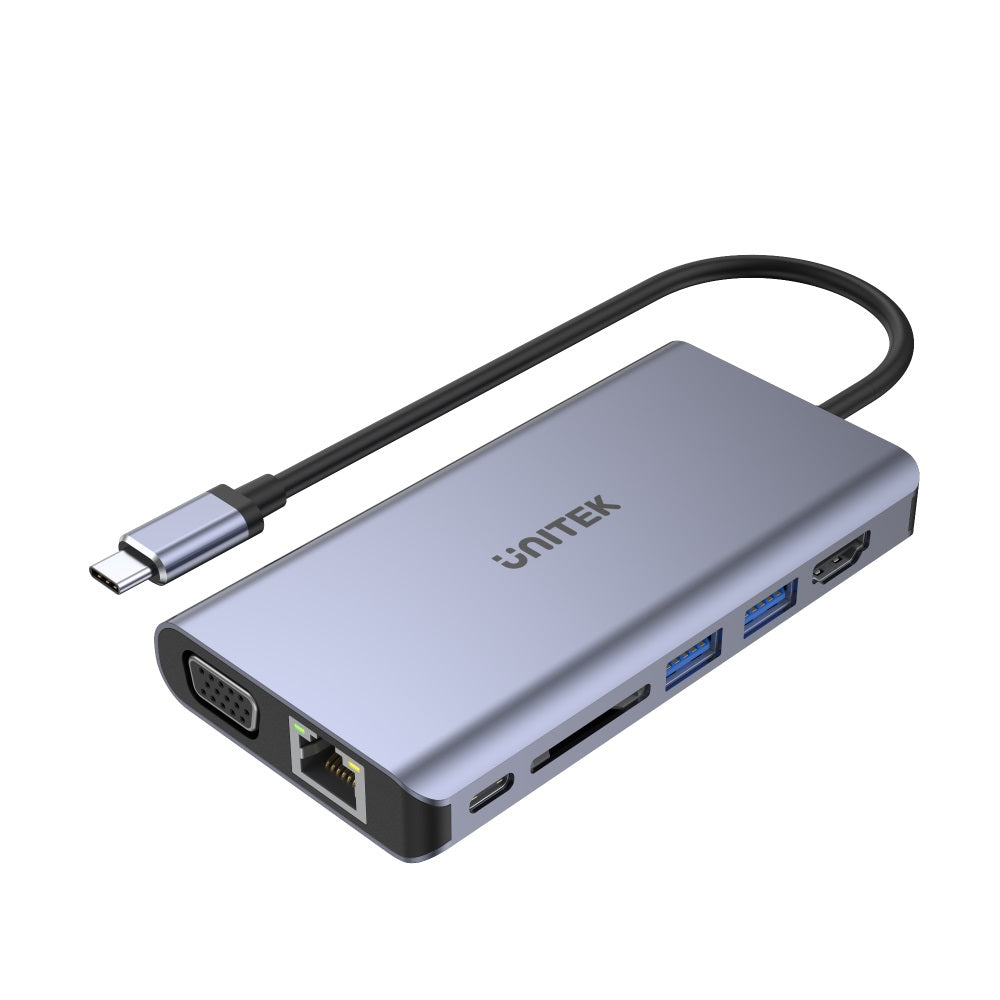 uHUB N9+ 9-in-1 USB-C Ethernet Hub with Dual Monitor, 100W Power Deliv