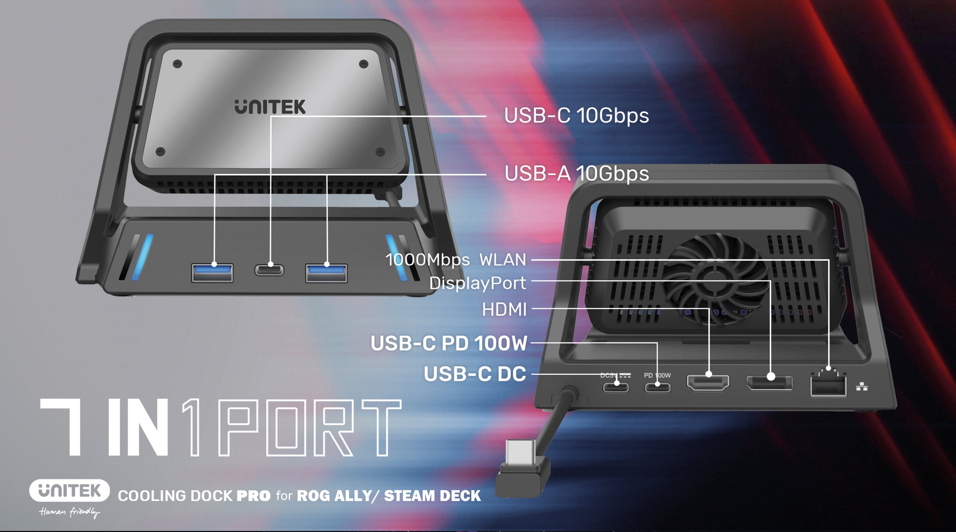 Cooling Dock Pro for ROG Ally/ Steam Deck