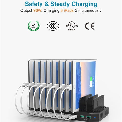 10-Port USB Charging Station, 12V 8A 96W USB, Output