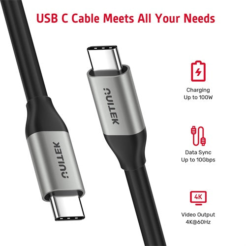 Nanocable Cable USB 3.2 Gen2x2 20Gbps 5A/100W 4K/60Hz USB-C/M-USB-C/M, 2 m