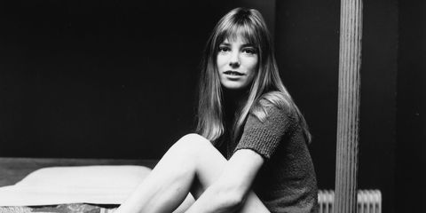 Jane Birkin'in siyah beyaz fotoğrafı