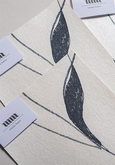 Vine Charcoal Wallpaper samples, emmahayes.co.nz