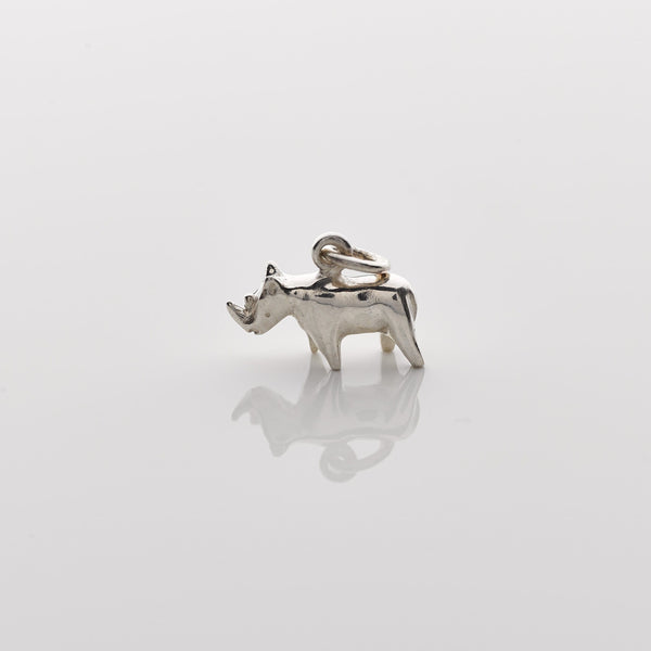 Sterling Silver Mini Rhino Pendant