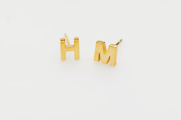 9ct Gold Letter Stud