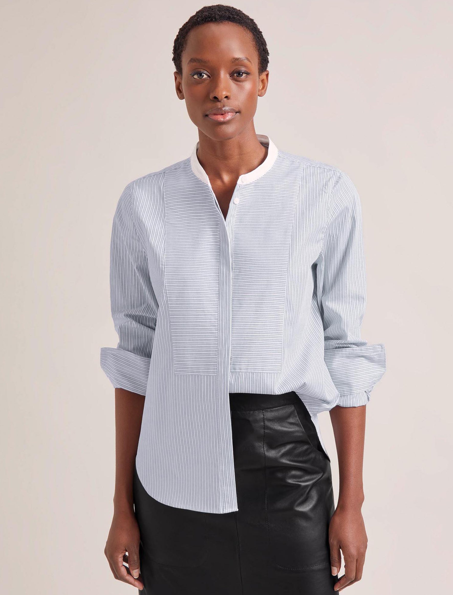 Cefinn Sefton Organic Cotton Shirt - Blue White Stripe