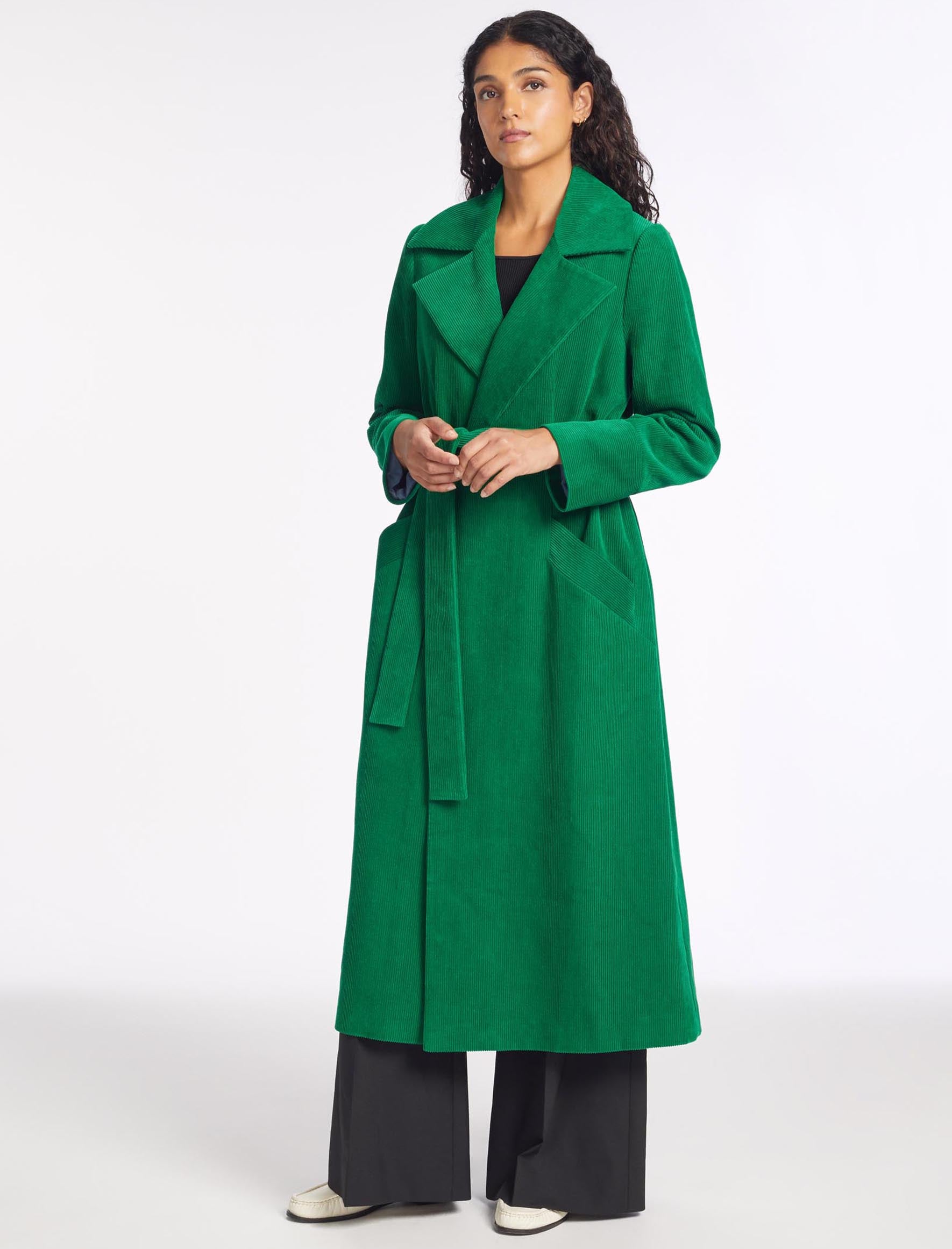Cefinn Roxanne Corduroy Coat - Emerald Green