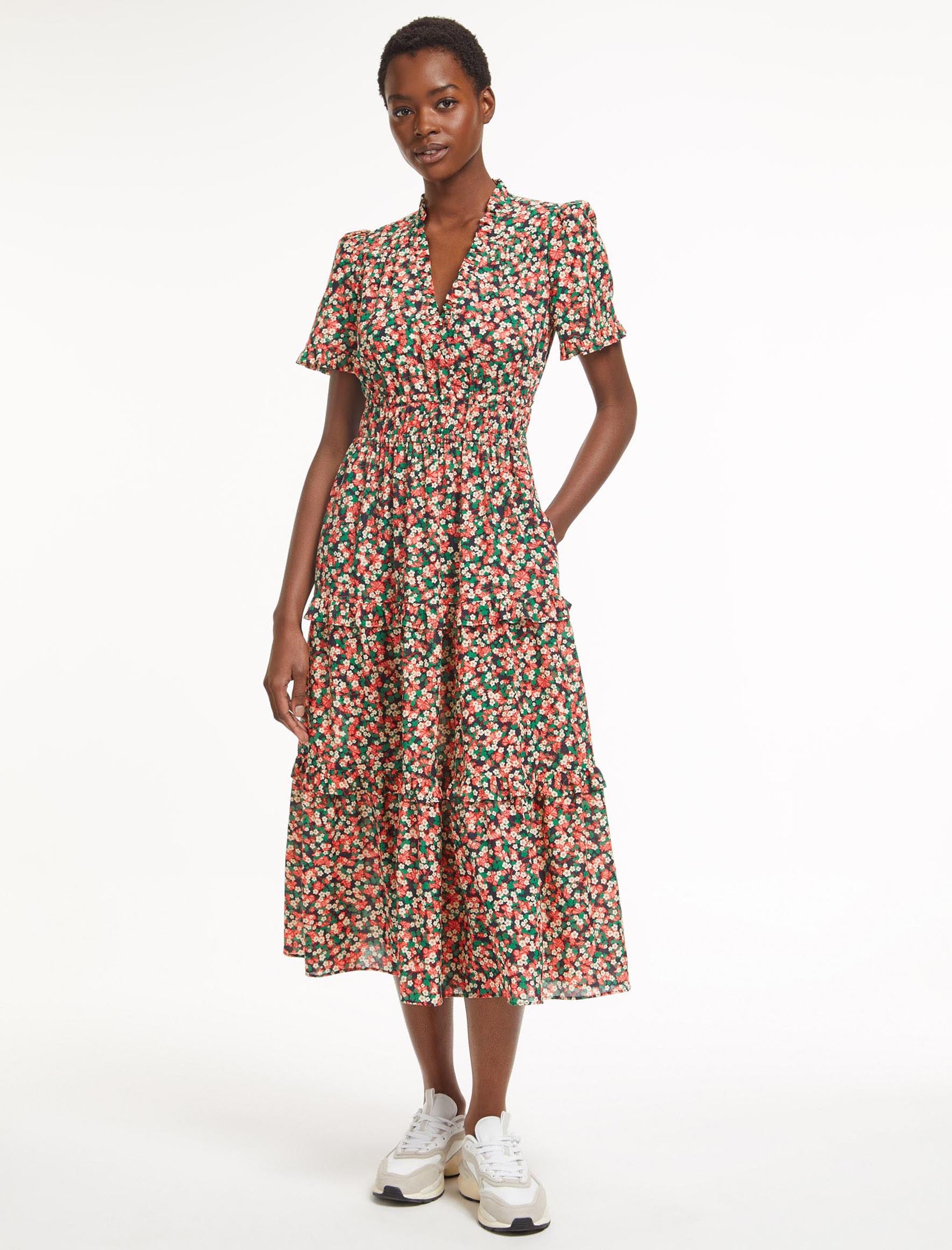 Cefinn Evie Cotton Maxi Dress - Pink Blossom Print