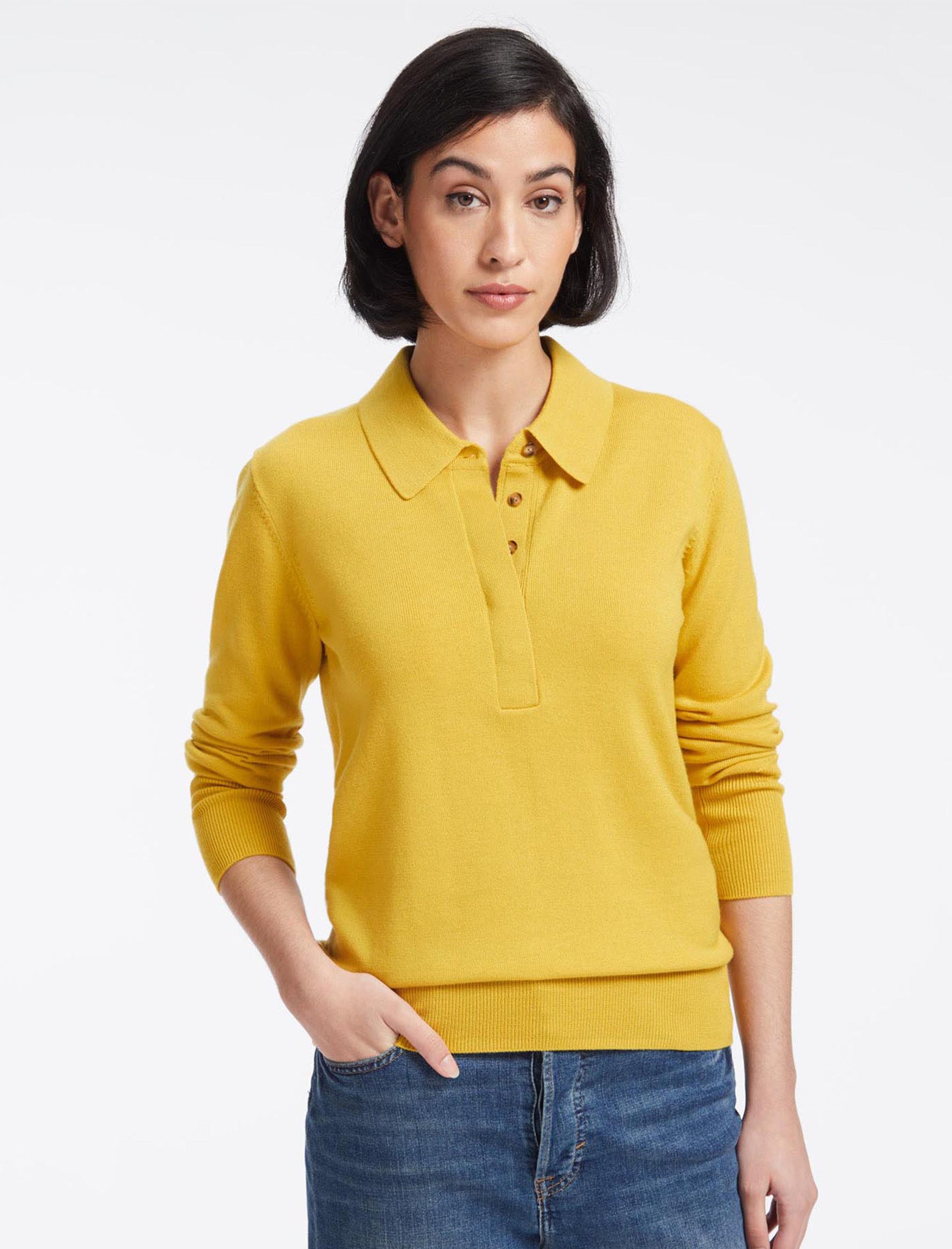 Cefinn Josie Wool Collared Jumper - Yellow