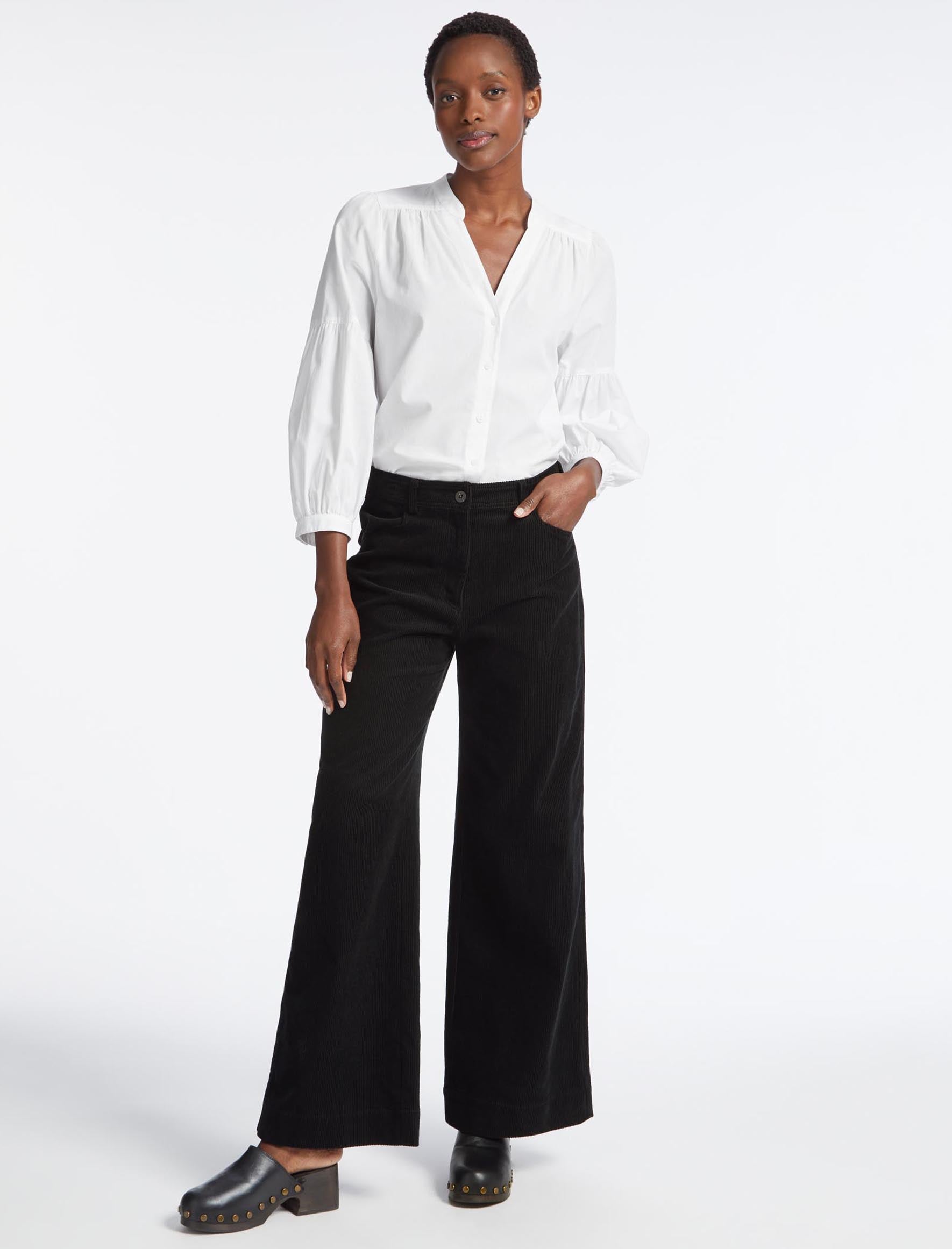 Cefinn Hayden Corduroy Wide Leg Trouser - Black