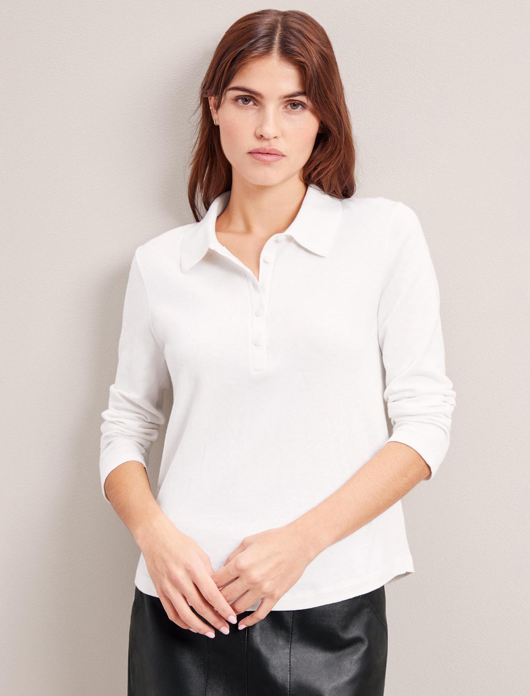 Cefinn Morgan Cotton Silk Blend T-Shirt - White