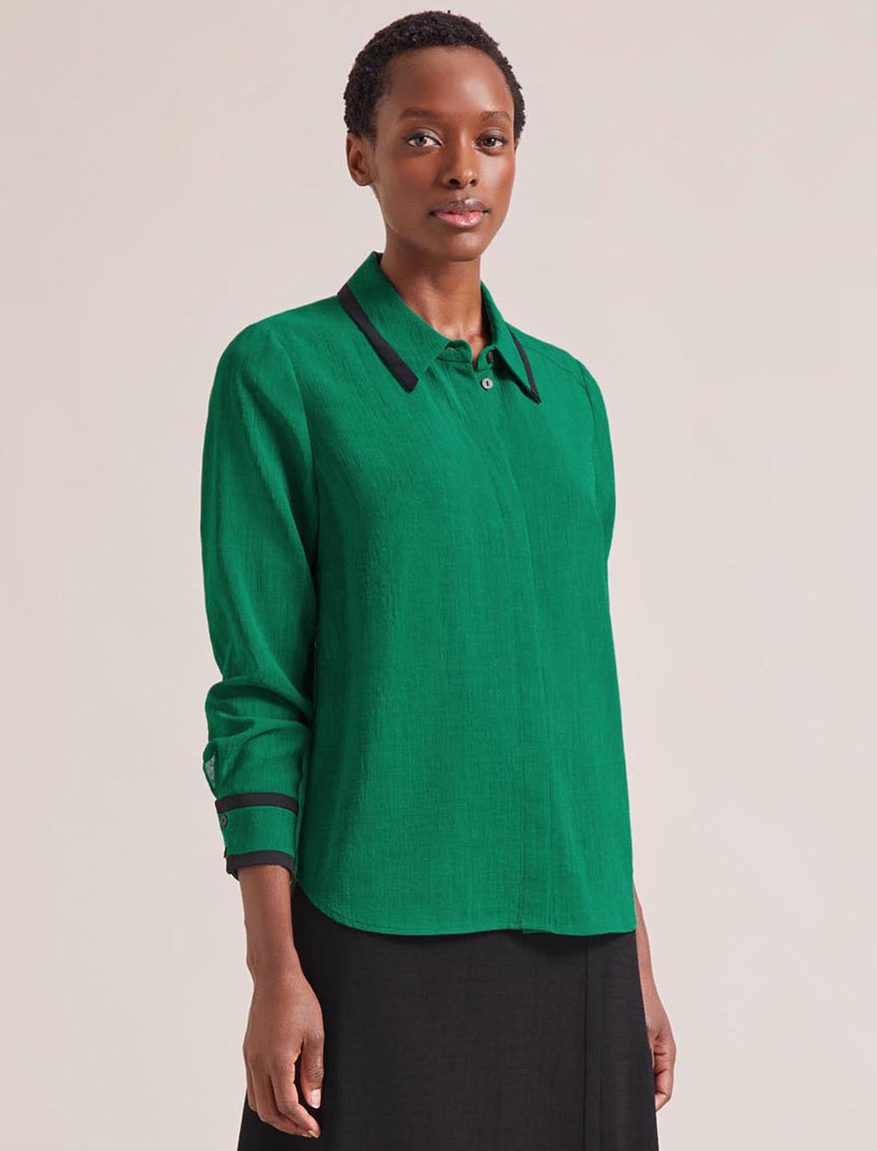 Cefinn Sullivan Techni Voile Shirt - Emerald Green