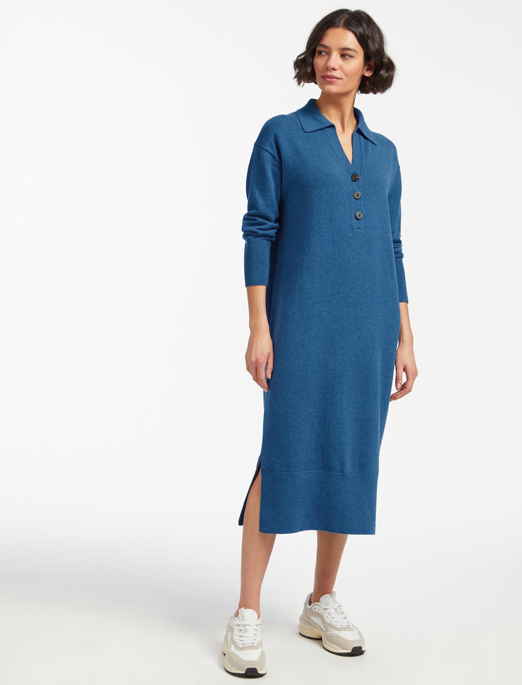 Cefinn Eleanor Wool Knit Dress - Mid Blue