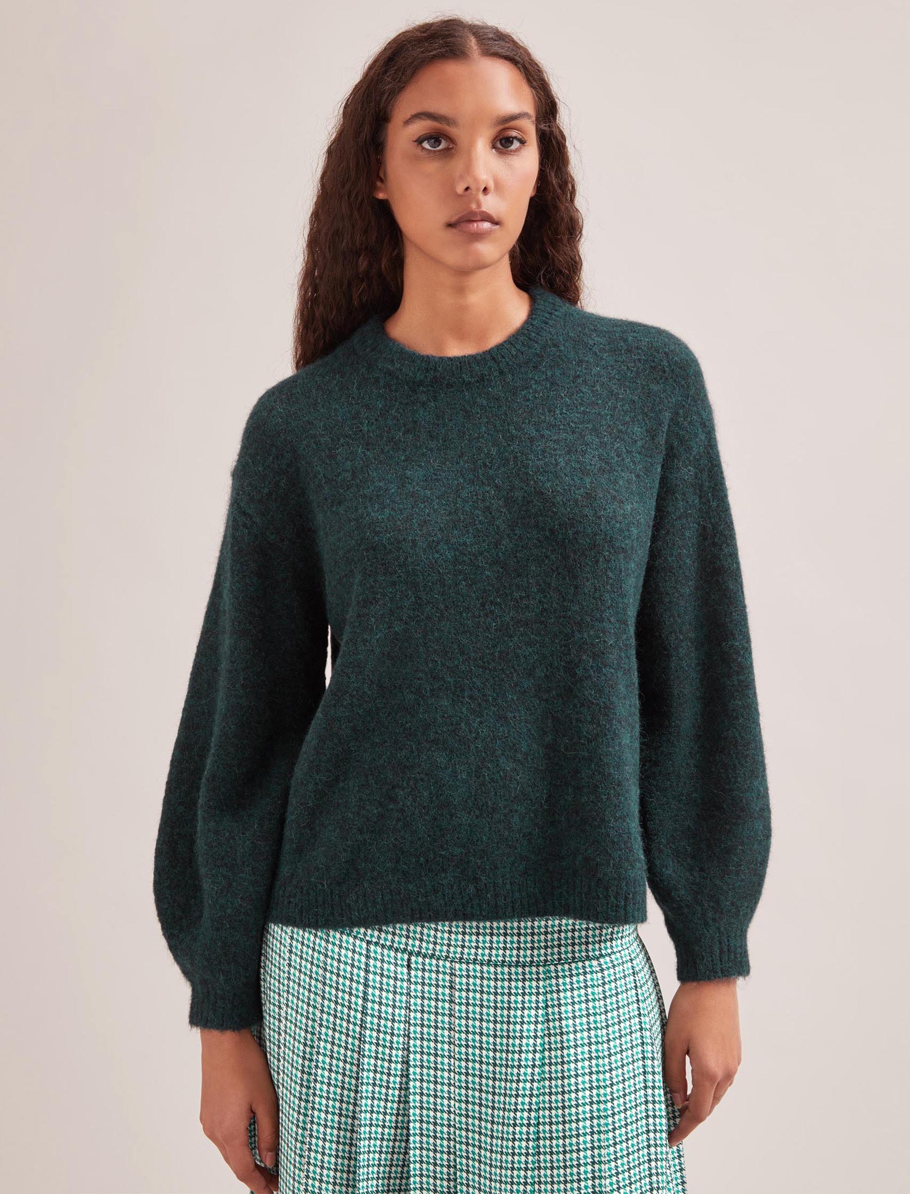 Cefinn Ryder Alpaca Jumper - Dark Green