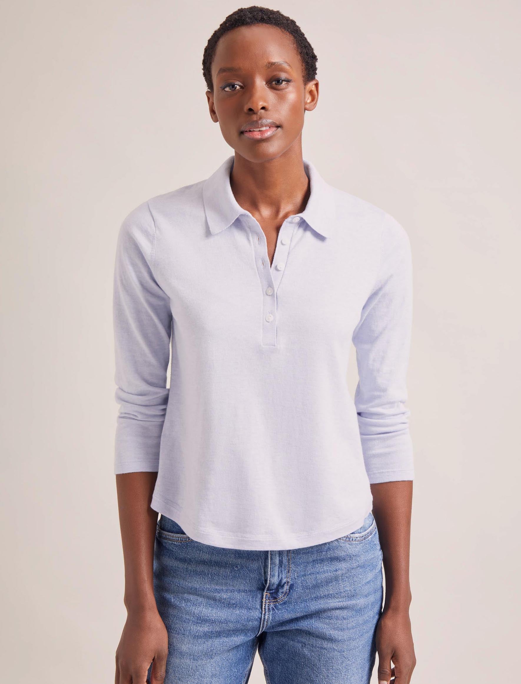 Cefinn Morgan Cotton Silk Blend T-Shirt - Pale Blue