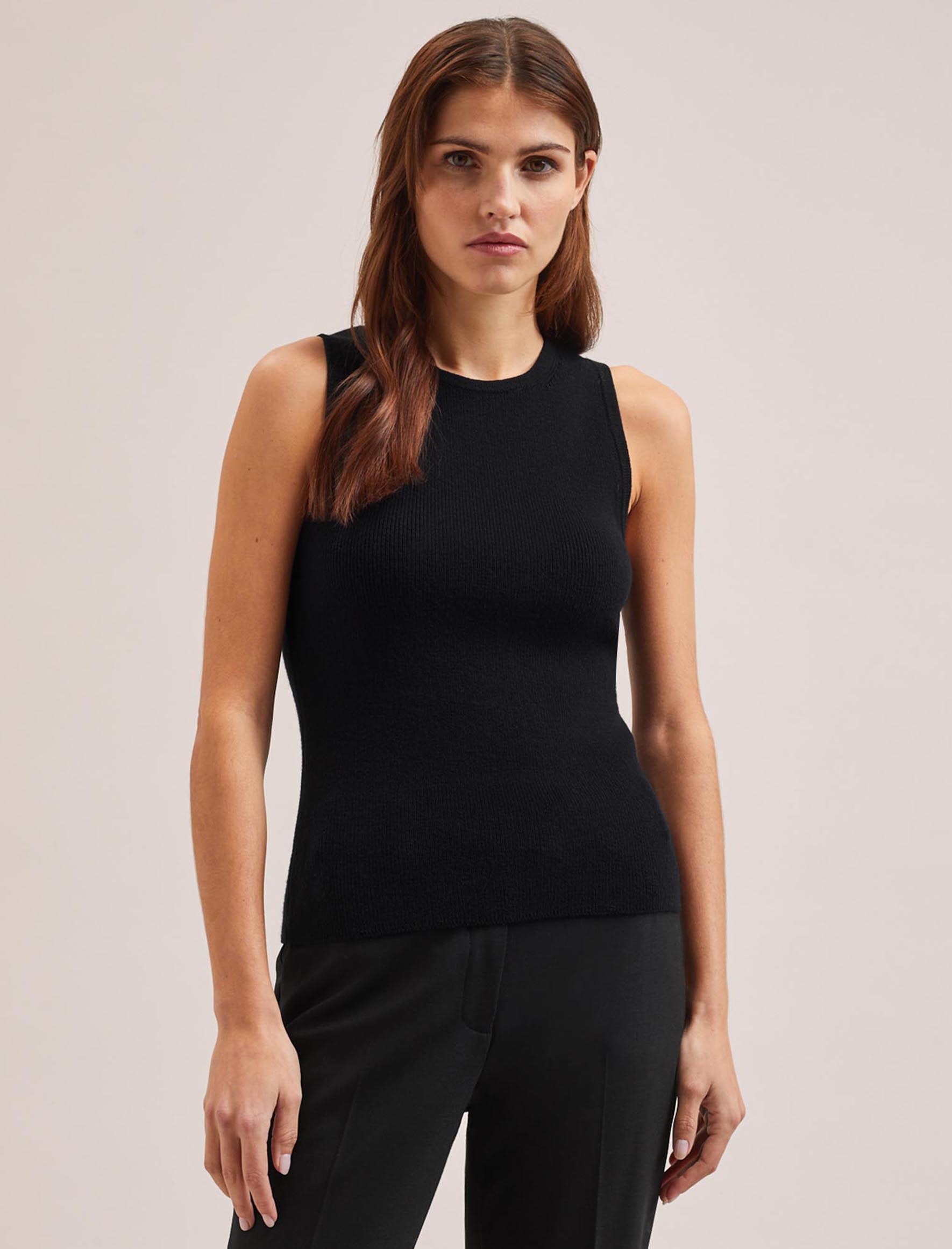 Cefinn Tammy Cotton Blend Vest - Black