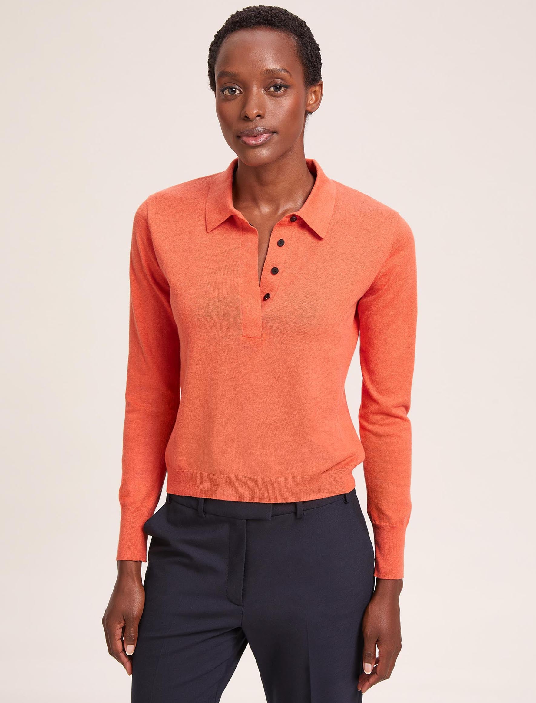 Cefinn Josie Linen Blend Jumper - Orange