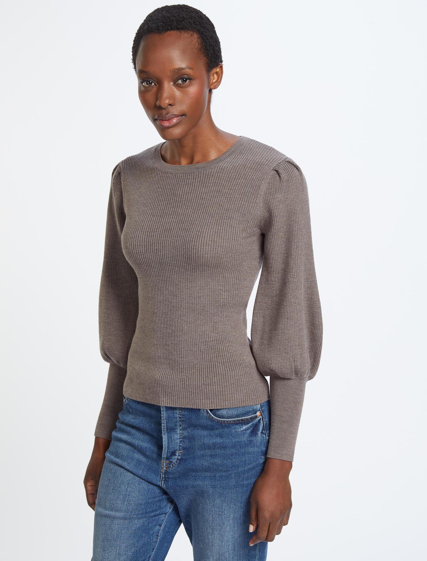 Cefinn Eva Wool Crew Neck Jumper - Taupe