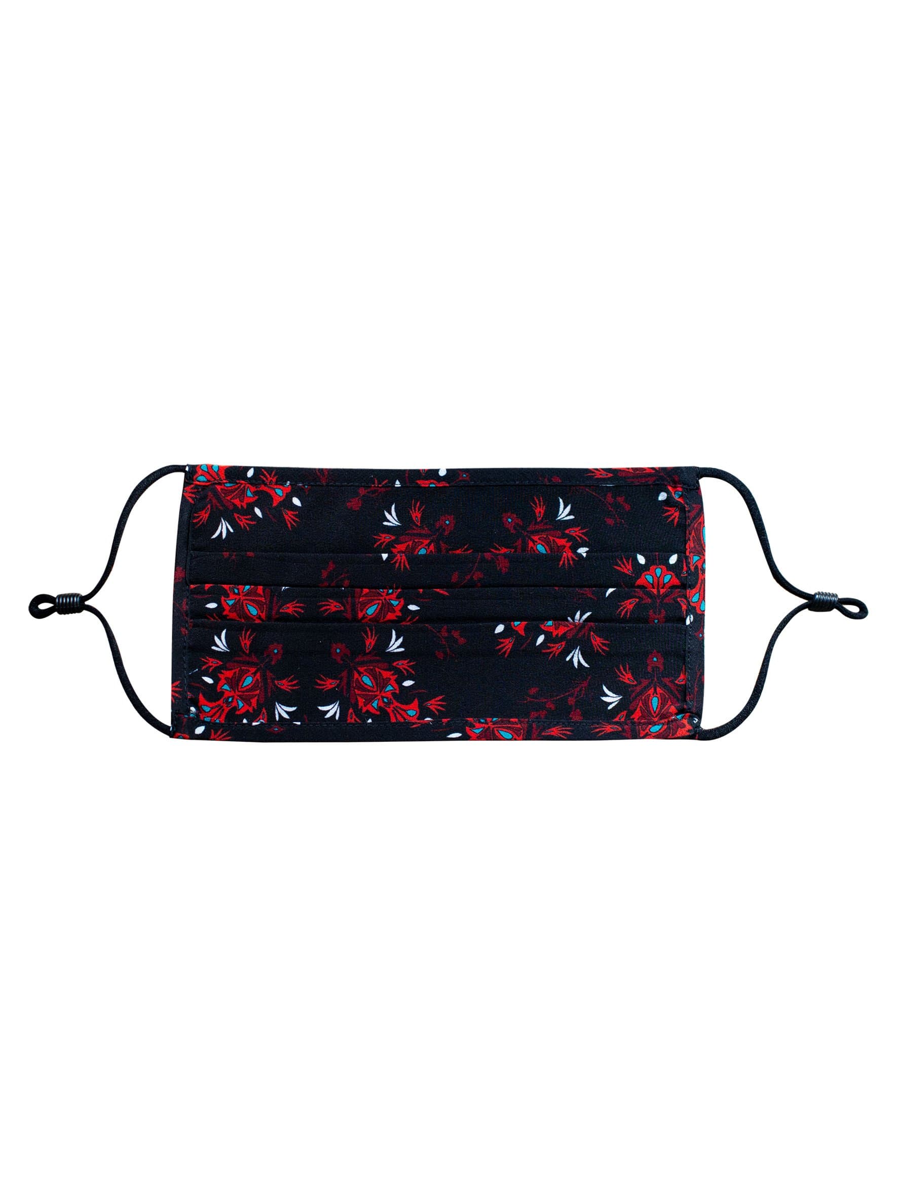 Cefinn Silk Face Mask - Black Crimson Floral