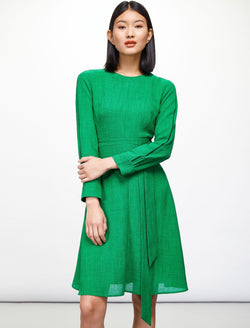 green dress with sleeves